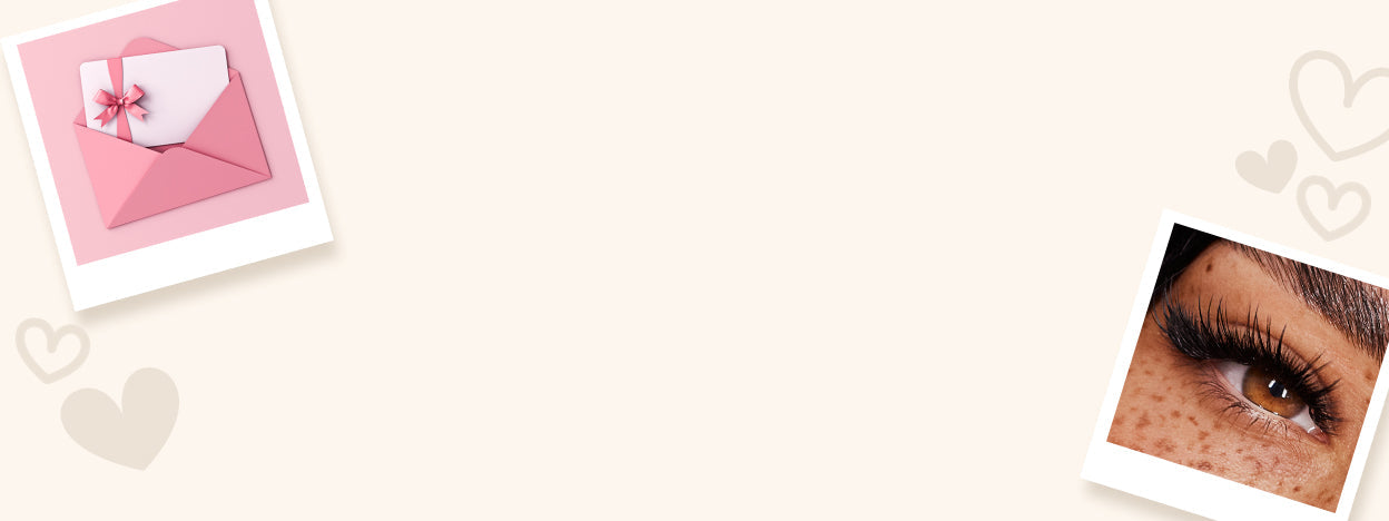 Set of eyelash extensions for Valentine's Day