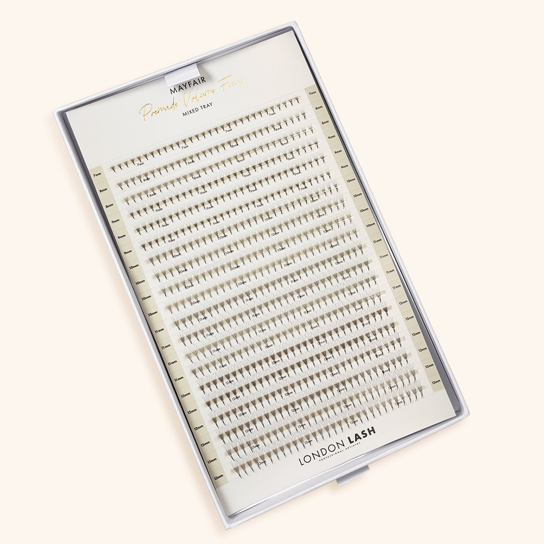 Best Narrow Premade Lash Fans Mayfair 5D 0.06 600 fans - Mixed Lengths, Best Eyelash Extensions Narrow Premade Lash Fans