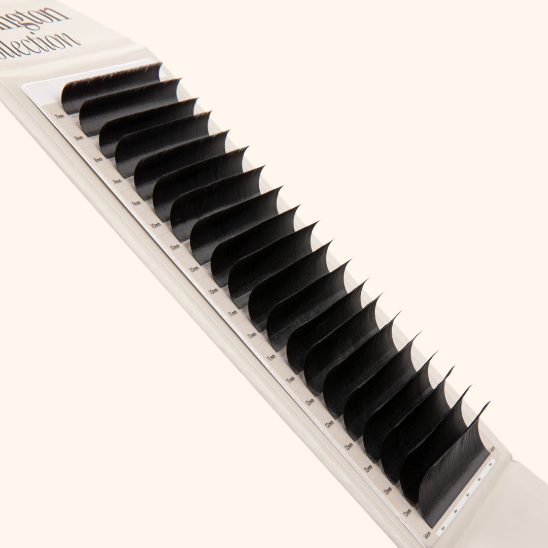 Kensington lashes, volume lash extensions on lash tray, best volume lashes, best eyelash extensions for volume, best Russian volume lashes, best eyelash extensions for volume 0.085