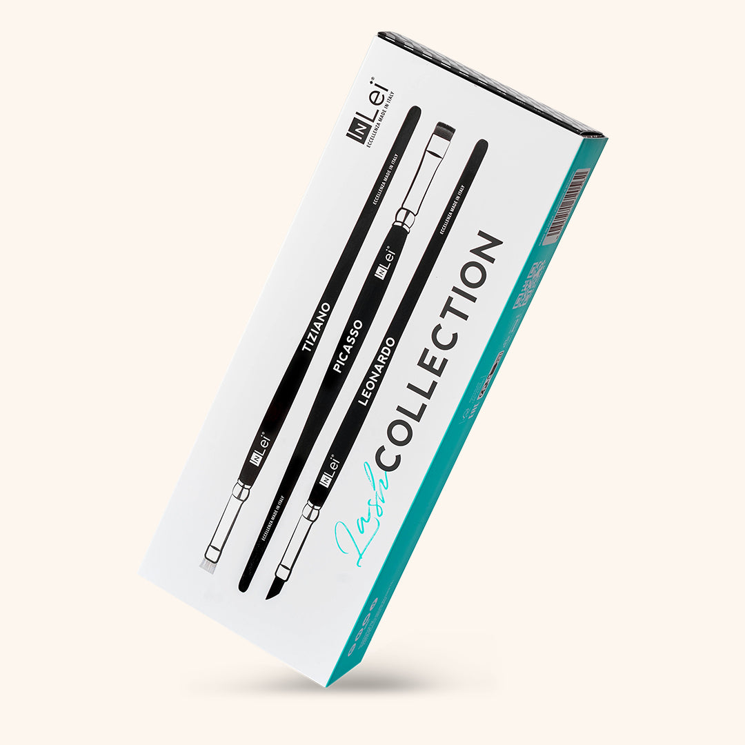 InLei® brow collection set of professional brushes image with information of each brush