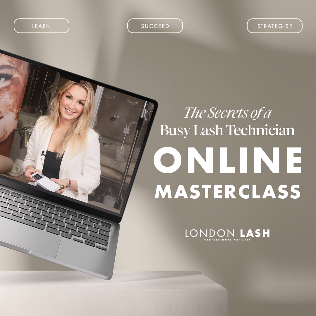 London Lash online course cover &quot;The Secrets of a Busy Lash Technician&quot;