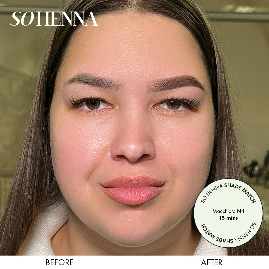 So Henna brow henna shade match Macchiato N4