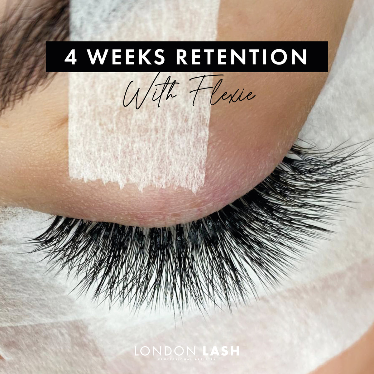4 weeks of volume lash retention with Flexie Eyelash Extension Glue