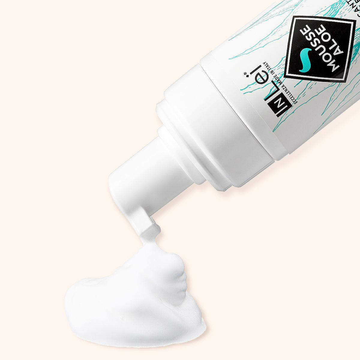 Close-up of open Delicate lash and brow shampoo Aloe Vera scent and product texture for visual reference