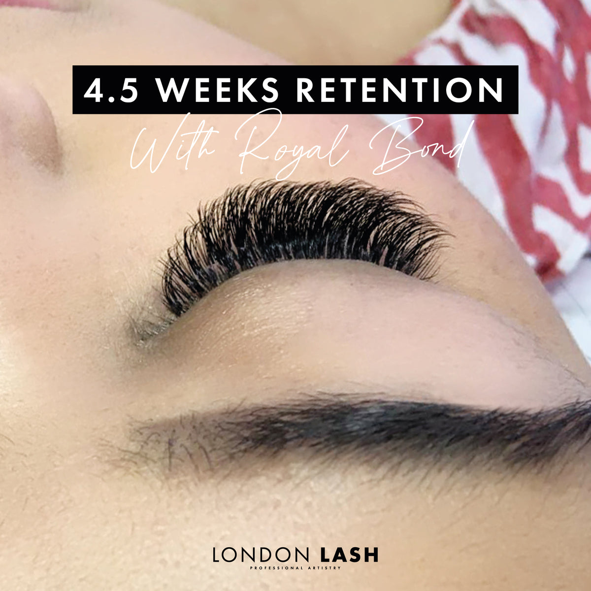 4.5 weeks of volume lash retention with Royal Bond Eyelash Extension Glue