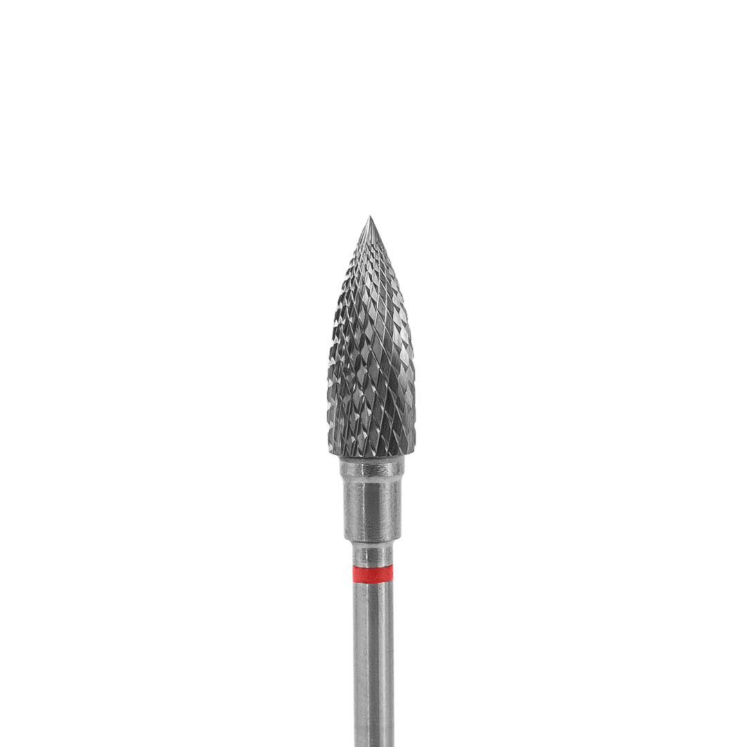 Staleks Carbide nail drill bit, &quot;flame&quot; red, head diameter 5mm / working part 13.5mm FT10R050/13.5.